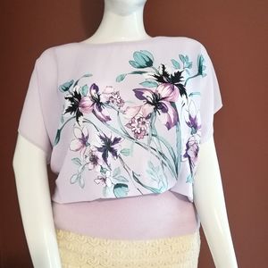 2X LE CHATEAU Floral Dolman Blouse